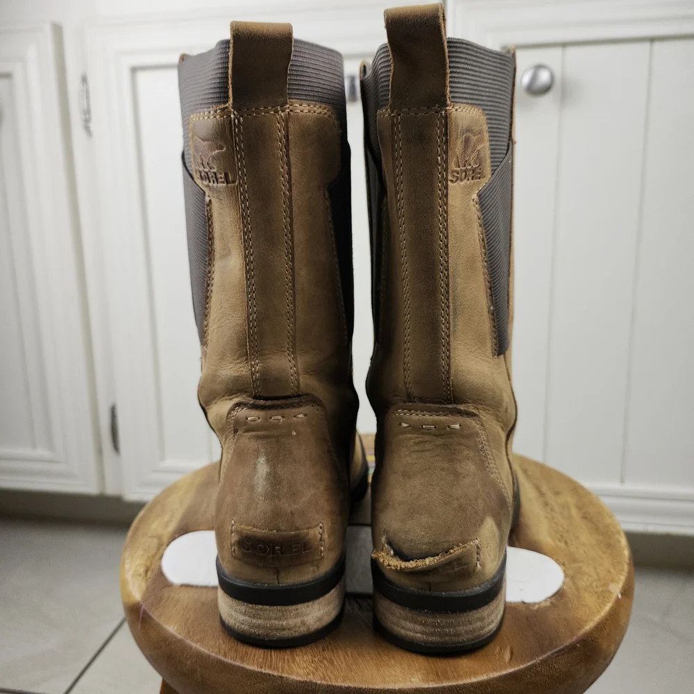 Sorel Women's Emelie Mid Calf Nubuck Tan Leather Waterproof Boot NL2679-286 Sz 6 - Picture 7 of 16